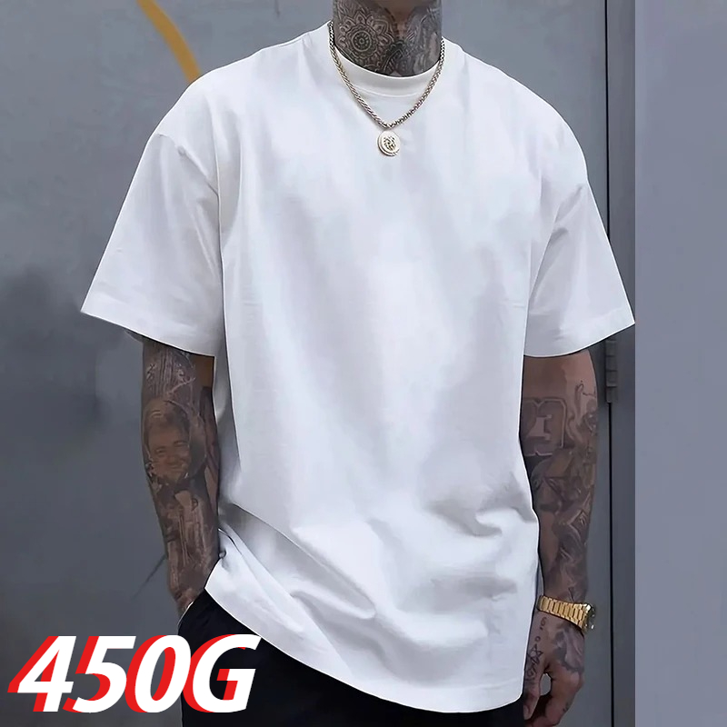 Black 450g Heavyweight Cotton  - Undershirt Crew Neck review and price