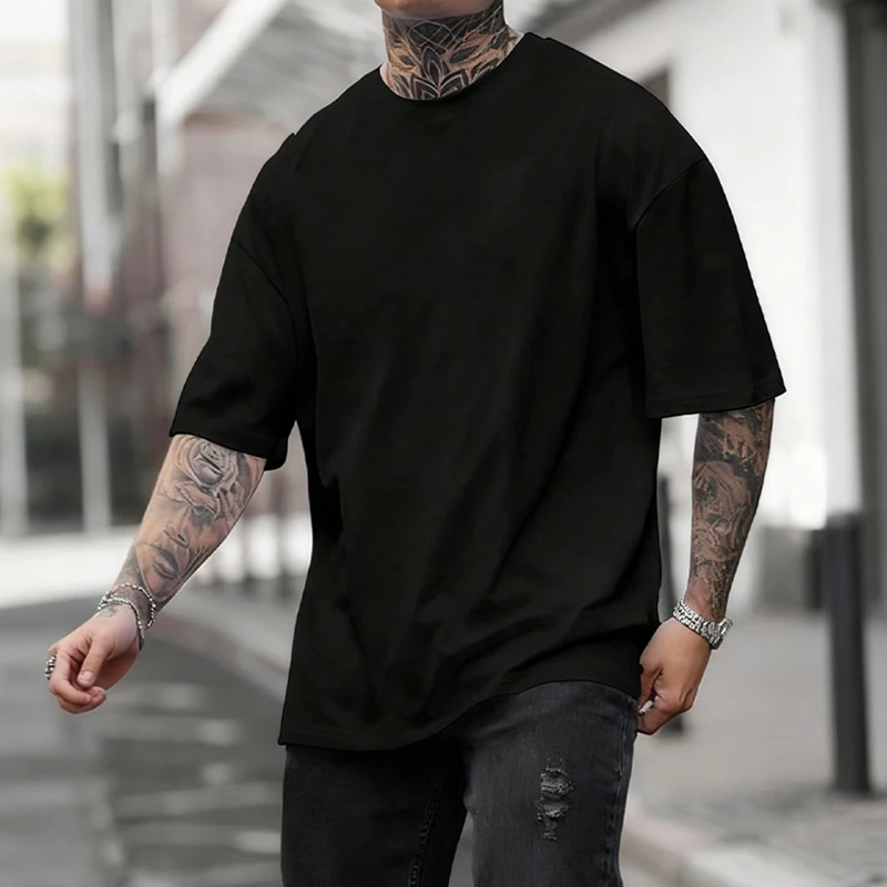 Black 450g Heavyweight Cotton  - Undershirt Crew Neck review and price